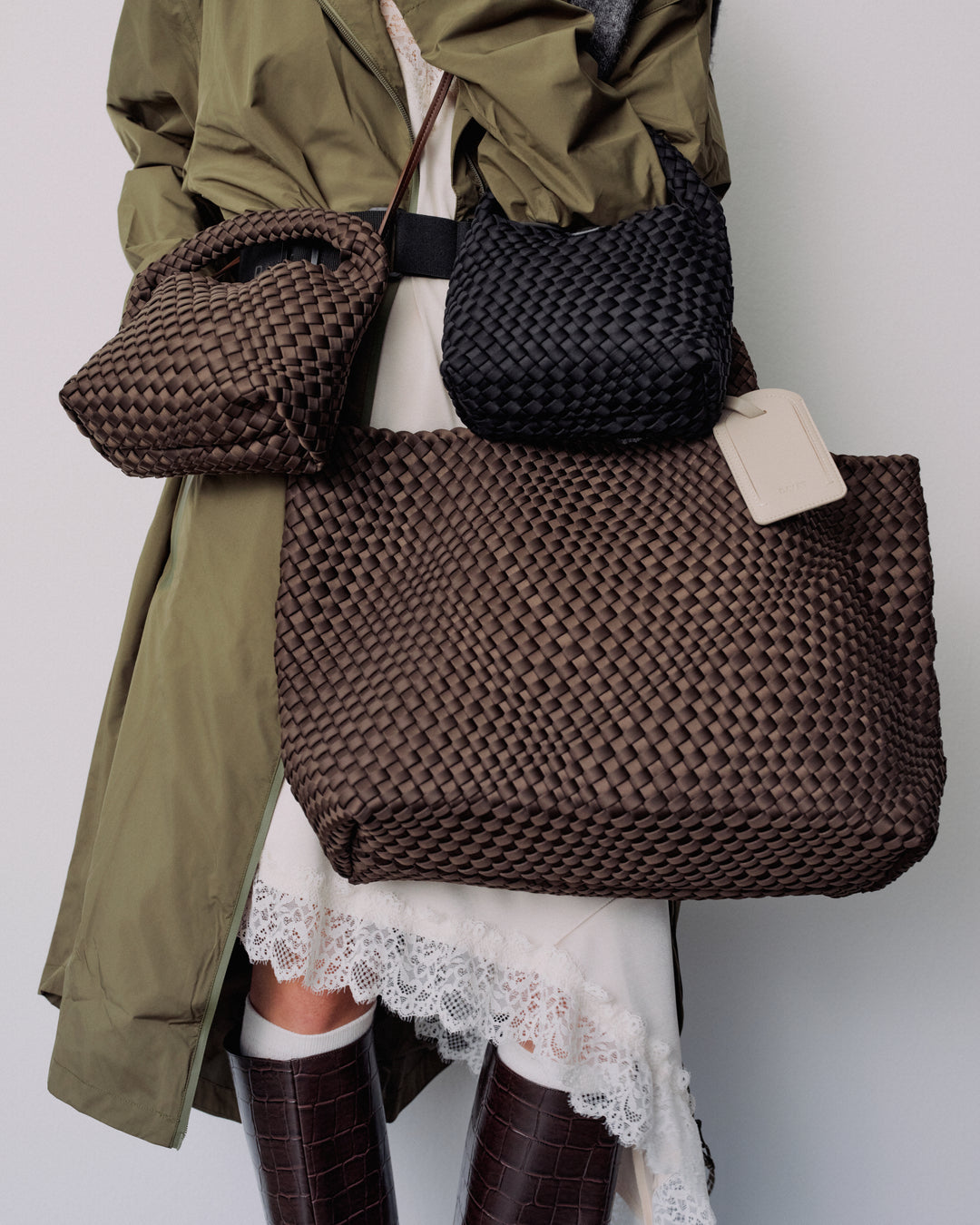 Large Hand-Braided Neoprene Axelväska