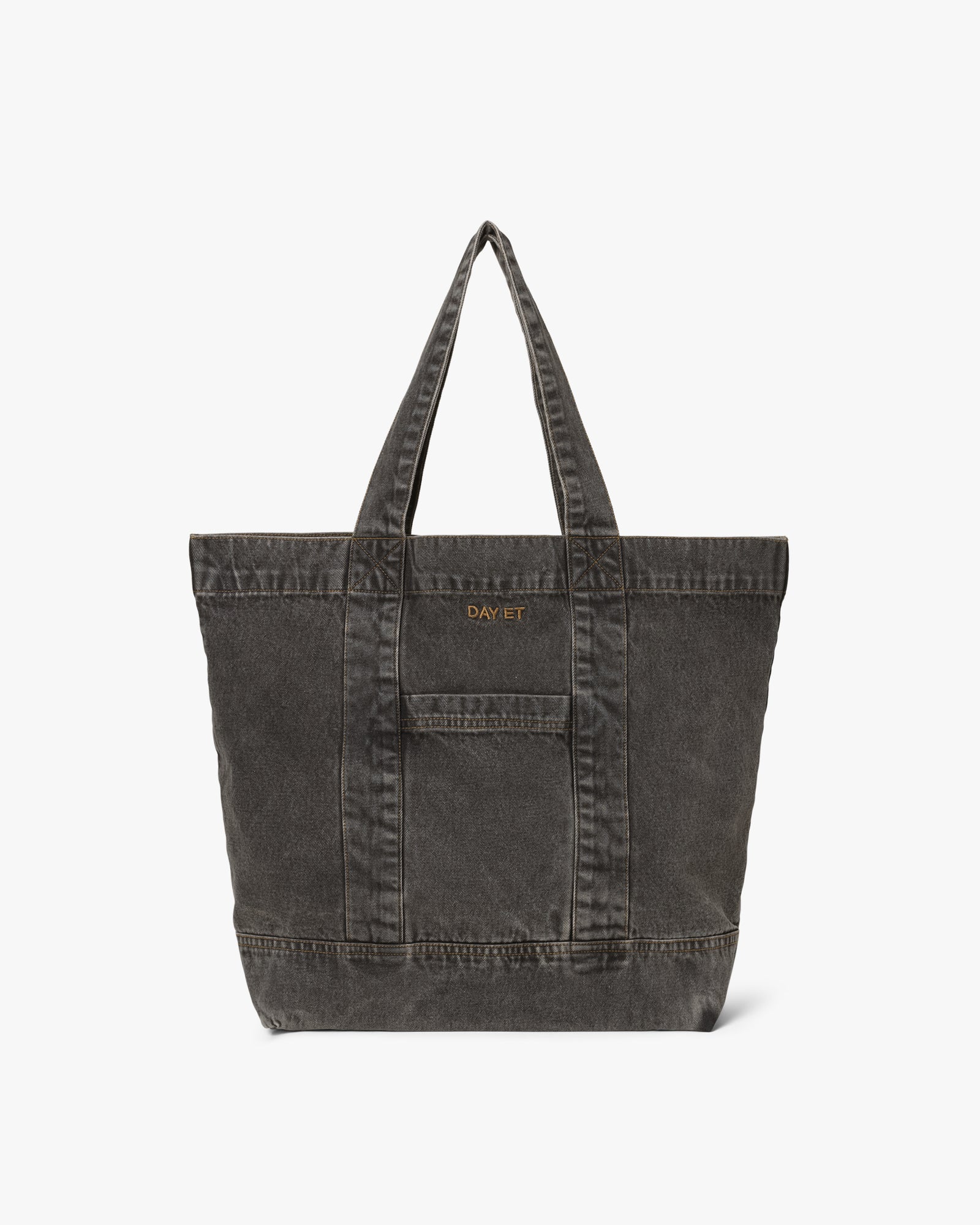 Large Washed Denim Axelväska