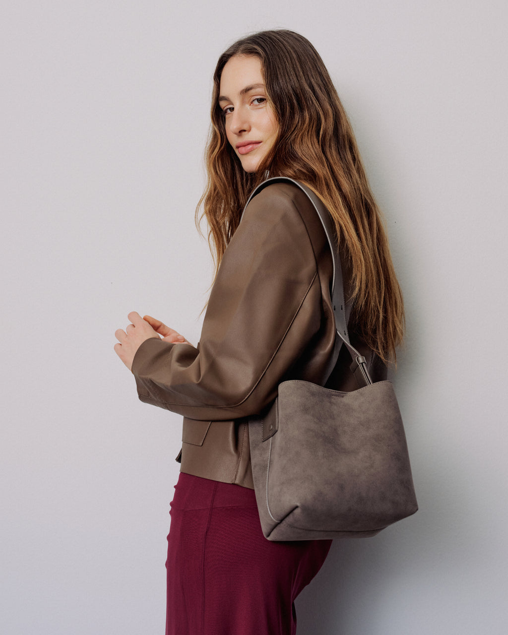Small Imitation Suede Crossbody Axelväska
