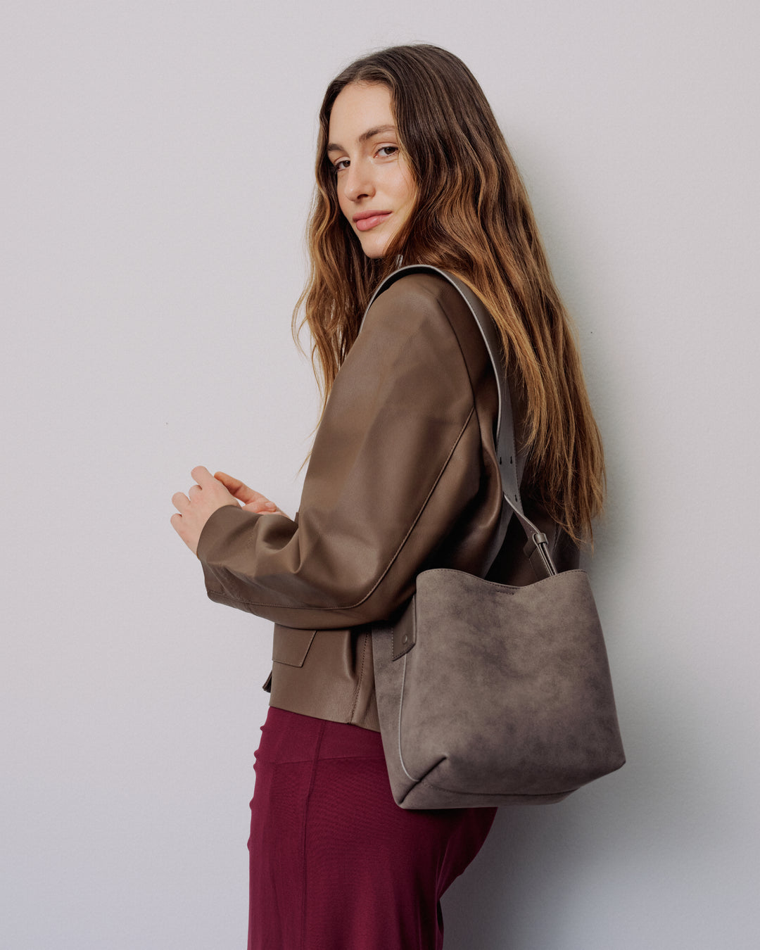 Small Imitation Suede Crossbody Axelväska